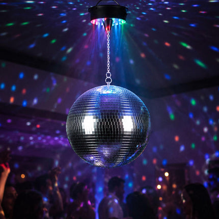Glob disco de 30 cm cu motor și efecte luminoase LED