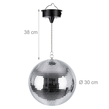 Glob disco de 30 cm cu motor și efecte luminoase LED