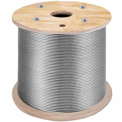316 Stainless Steel Wire Rope Cable, 1/8 In x 1000 Ft, 1x19