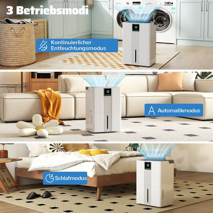 Dezumidificator de casă 35L/zi, 3 moduri, silențios, alb