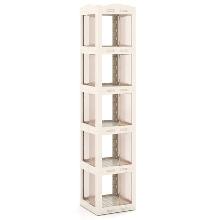 Raft de cărți rotativ la 360 de grade, pliabil, transparent, 174 cm