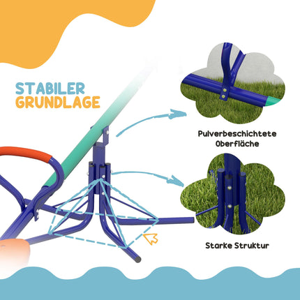 Balansoar rotativ la 360° pentru copii, 2 locuri, rezistent la UV