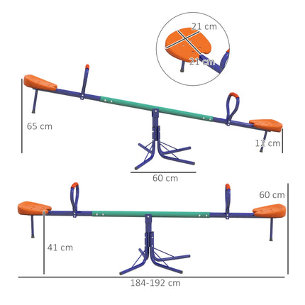 Balansoar rotativ la 360° pentru copii, 2 locuri, rezistent la UV