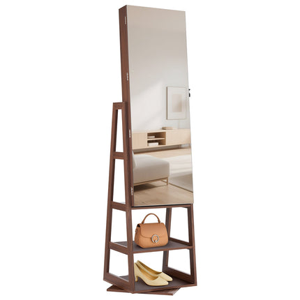 360 Swivel Jewelry Cabinet – Full-Length Mirror, Lockable