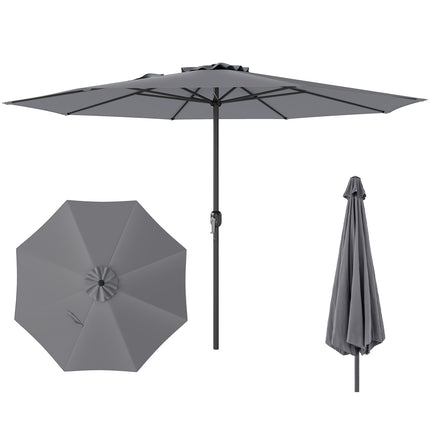 Umbrelă de terasă de 3,6 m cu mâner manivelă, gri