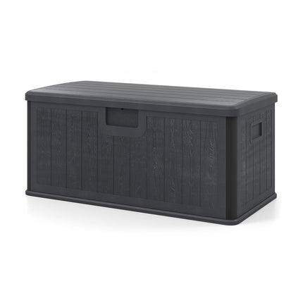 Ladă de depozitare pentru exterior impermeabilă, 378 l, capac cu încuietoare, gri