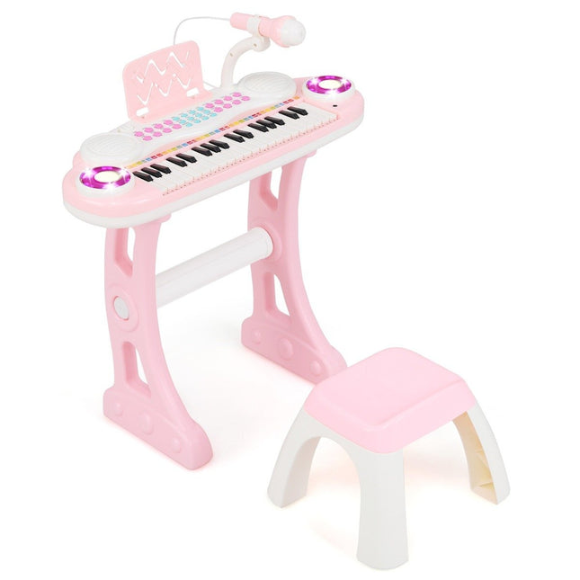 Tastatură pentru copii cu 37 de taste cu lumini, înregistrare și microfon
