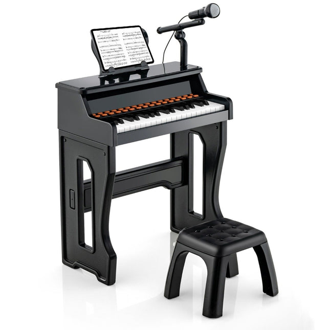 Tastatură pentru copii cu 37 de taste cu scaun și microfon