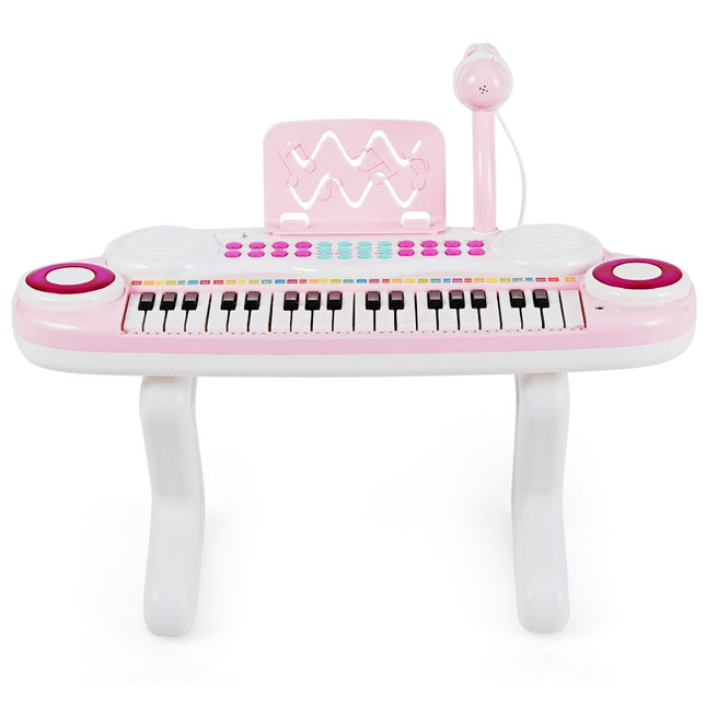 37 Keys Piano Keyboard Children's Keyboard with Stand Educational Keyboard 48 x 20 x 38 cm Pink