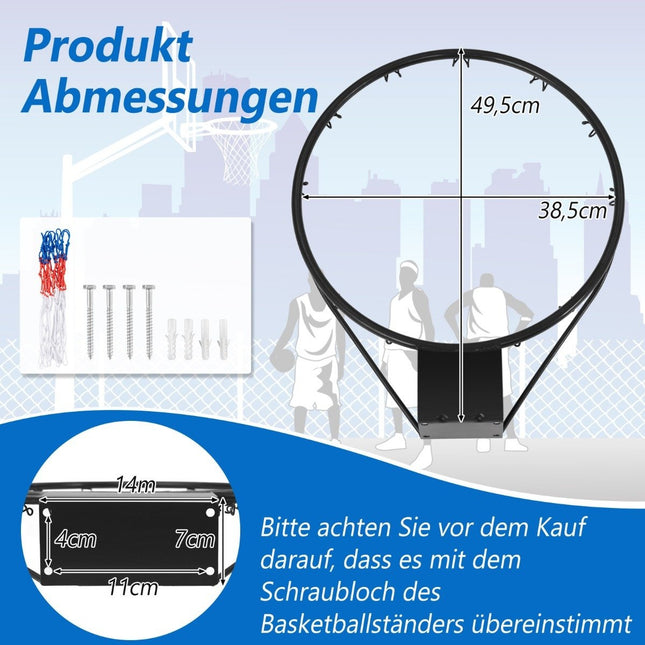 Coș de baschet Ø37cm cu inel &amp; Plasa pentru usa &amp; Mini coș de baschet de interior montat pe perete, negru