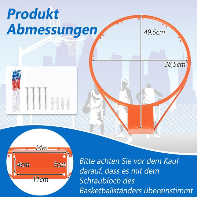 Coș de baschet Ø37cm cu inel &amp; Plasa pentru usa &amp; Mini coș de baschet de interior montat pe perete portocaliu