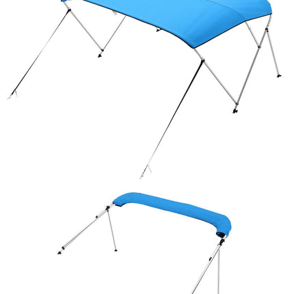 3 Bow Boat Bimini Top, 600D Polyester, Aluminum Frame