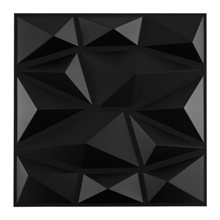 Panouri de perete 3D, model diamant negru, pachet de 100, acoperire 9m²