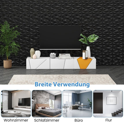 Panouri de perete 3D, model diamant negru, pachet de 100, acoperire 9m²