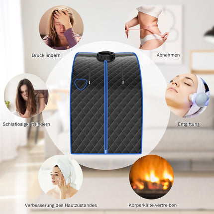 Mini saună cu abur 3L 1000W cu funcție de ceață Sauna de casă 78 x 87 x 101 cm Negru