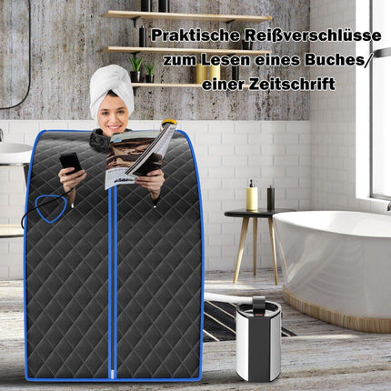 Mini saună cu abur 3L 1000W cu funcție de ceață Sauna de casă 78 x 87 x 101 cm Negru