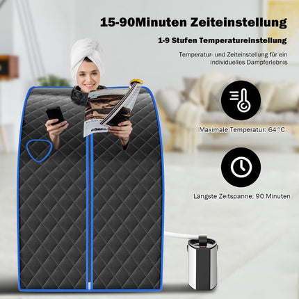 Mini saună cu abur 3L 1000W cu funcție de ceață Sauna de casă 78 x 87 x 101 cm Negru