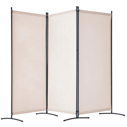 3-Panel Folding Room Divider, Oxford Fabric, Beige