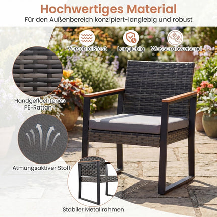 Set de mobilier de balcon cu 3 piese, perne și masă