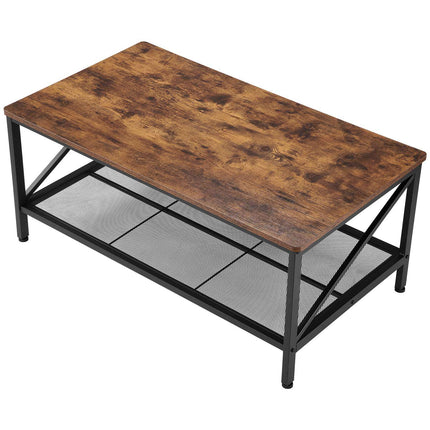 3-Piece Coffee Table Set, 105 cm, 2 End Tables, Metal Legs
