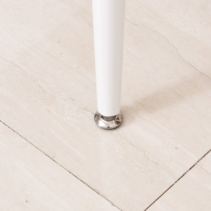 Set Masa de Sufragerie 3 Piese Mdf + Metal Granul Lemn Natural + Alb Cu 1 Masa + 2 Scaune