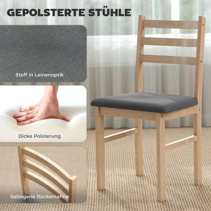 Set de sufragerie din 3 piese cu 2 scaune, economie de spațiu, lemn