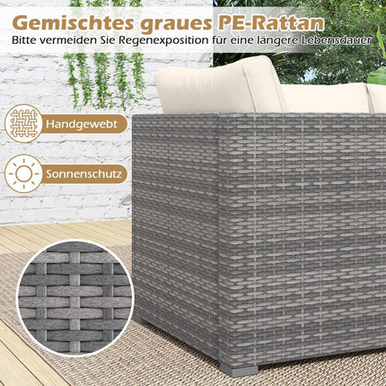 Set canapele modulare de terasă cu 3 piese și perne, alb