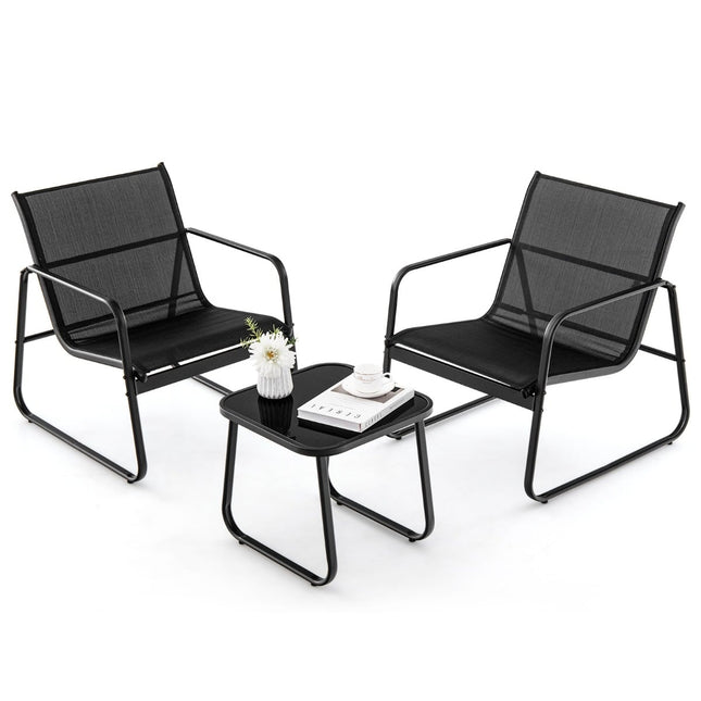 Set de mobilier de exterior cu 3 piese, scaune și masă