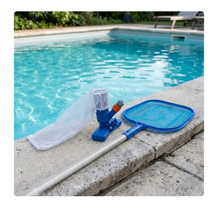 Kit de curățare a piscinei din 3 piese, cu tijă și accesorii