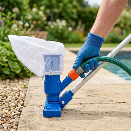Kit de curățare a piscinei din 3 piese, cu tijă și accesorii