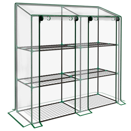 Mini seră cu 3 niveluri, 6 rafturi din sârmă, capac transparent