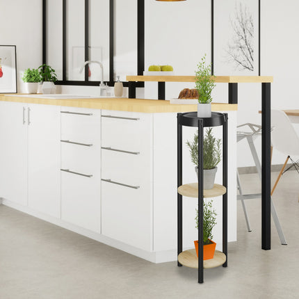 Suport metalic rotund pentru plante cu 3 niveluri pentru utilizare în interior