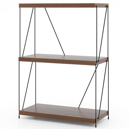 Raft pe picioare cu 3 niveluri cu cadru metalic Raft industrial pentru depozitare 60 x 29,5 x 85,5 cm