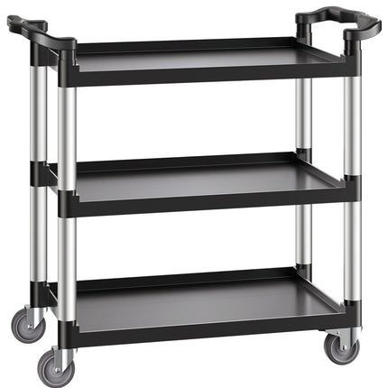 3-Tier Utility Cart, 330 lb Capacity, Swivel Wheels