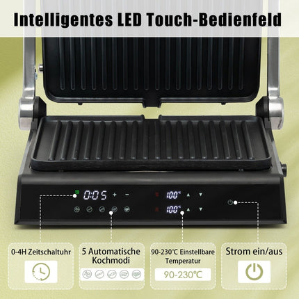3-in-1 1800W Panini Press Grill with Non-Stick Plates Electric Grill