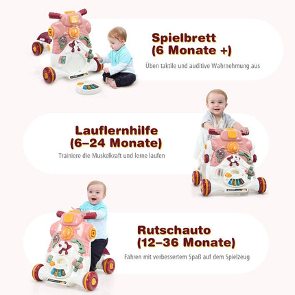 Trombător pentru copii 3 în 1 cu muzică și lumini, roz, 46 cm