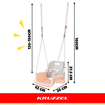 Balansoar pentru copii 3 în 1, frânghii reglabile, capacitate 30 kg