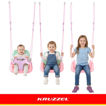 Balansoar pentru copii 3 în 1, frânghii reglabile, sarcină maximă 30 kg