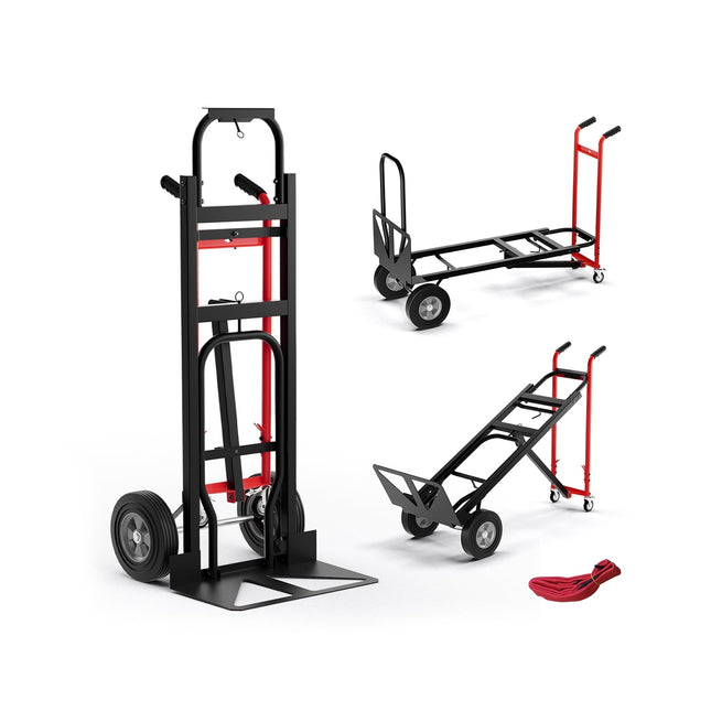 Cărucior manual convertibil 3 în 1, capacitate 450 kg, cadru metalic