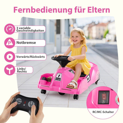 Kart electric 3 în 1 pentru copii cu mop detașabil, 12V