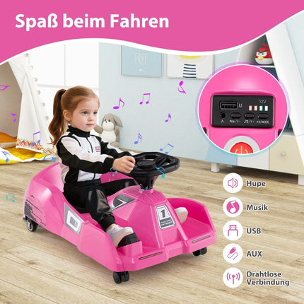 Kart electric 3 în 1 pentru copii cu mop detașabil, 12V