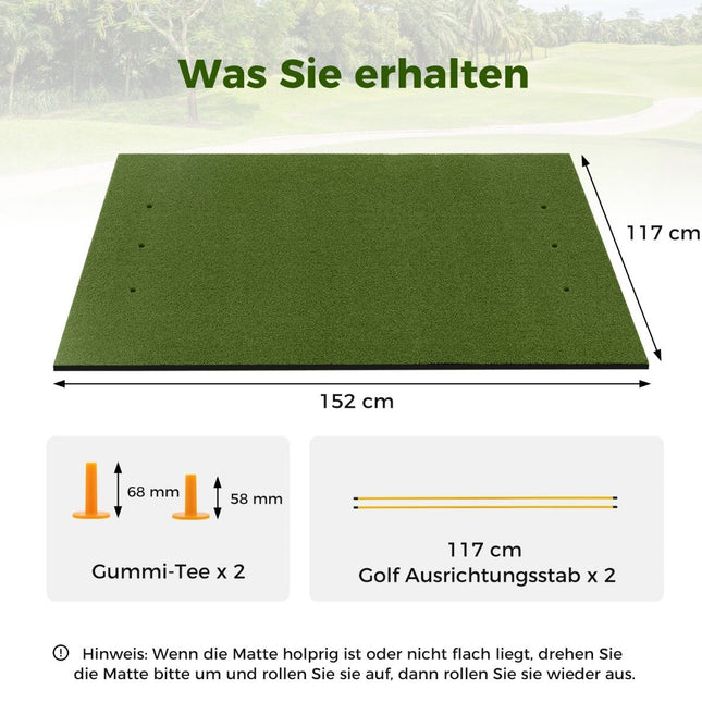 Covoraș de golf 3 în 1. Covor de lovire de înaltă calitate cu gazon artificial, 152 x 117 cm.
