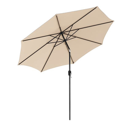 Umbrelă de terasă 3m, manivelă înclinabilă cu 8 nervuri, partea superioară ventilată, bej