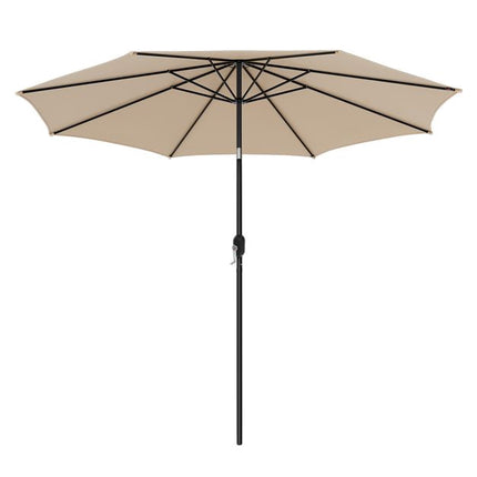 Umbrelă de terasă 3m, manivelă înclinabilă cu 8 nervuri, partea superioară ventilată, bej