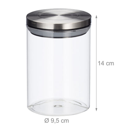 Pachet de 3 borcane de sticlă de 600 ml cu capac