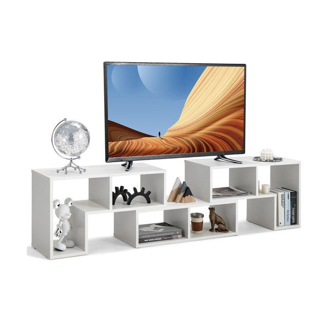 3-part wooden TV cabinet for TVs up to 65" Freely combinable TV stand white