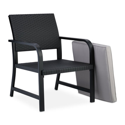 Set de mobilier de balcon din 3 piese aspect ratan