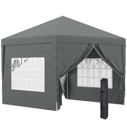 Pavilion 3 x 3 m cu 4 pereți laterali, protecție UV, gri
