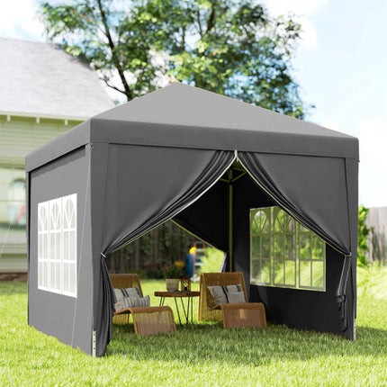 Pavilion 3 x 3 m cu 4 pereți laterali, protecție UV, gri