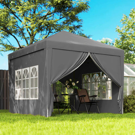Pavilion 3 x 3 m cu 4 pereți laterali, protecție UV, gri